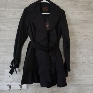 NWT Cole Haan Ruffle Trench Coat - Small